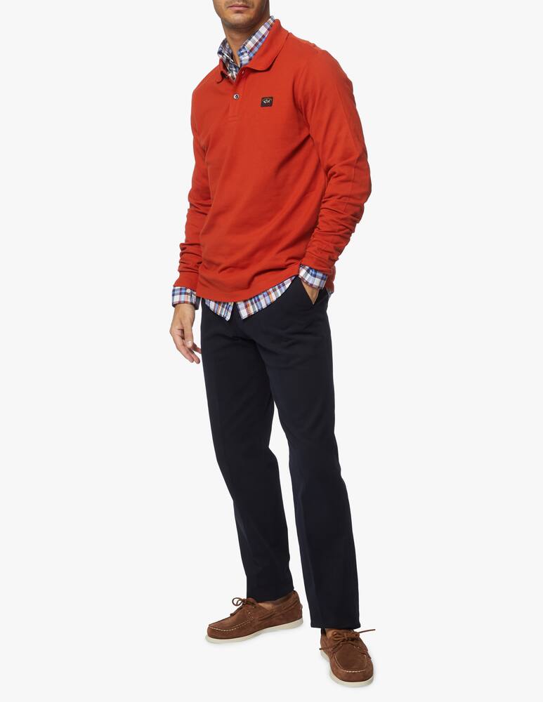 rinascente Paul & Shark Always collection solid color polo with long sleeves 