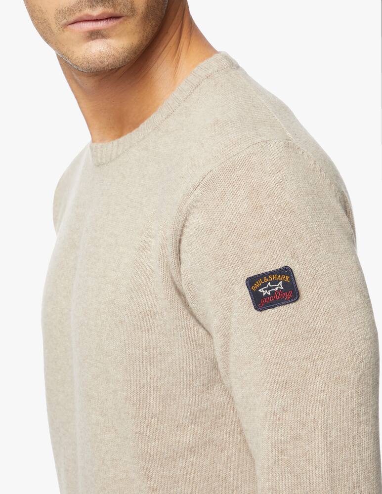 rinascente Paul & Shark Girocollo always collection in lana shetland - Beige