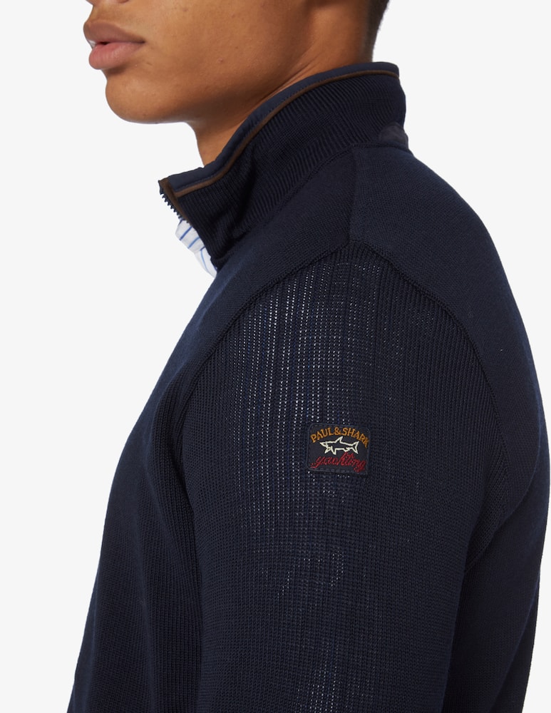 rinascente Paul & Shark Maglia con cerniera in lana - Blu