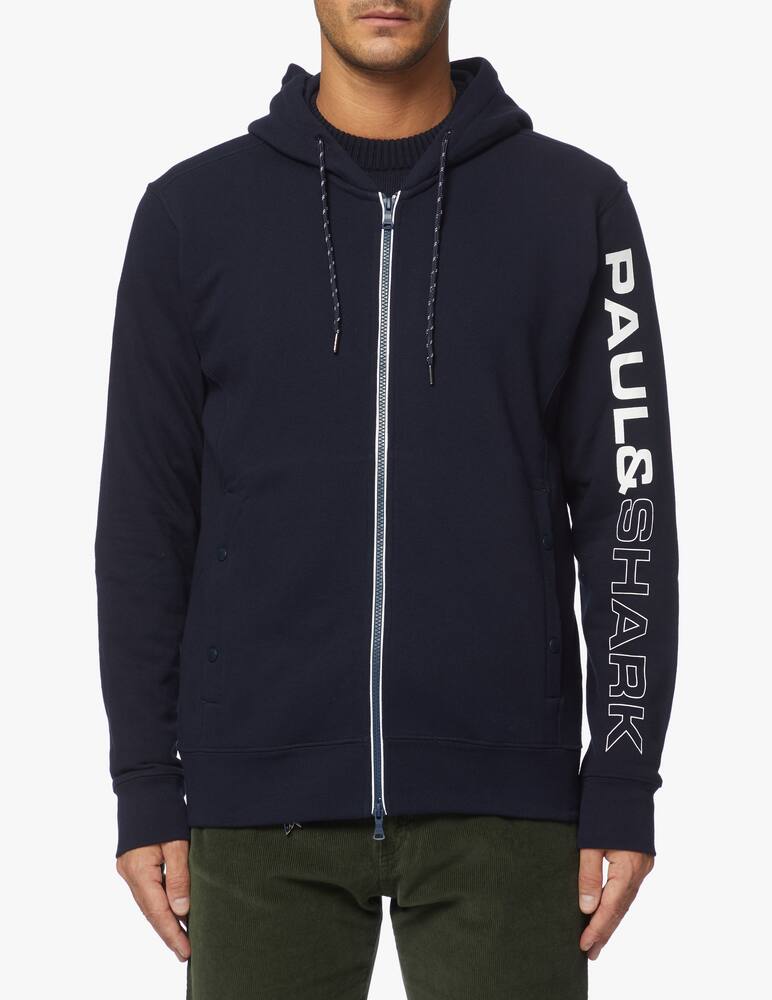 rinascente Paul & Shark Felpa con cappuccio e full zip con scritta laterale