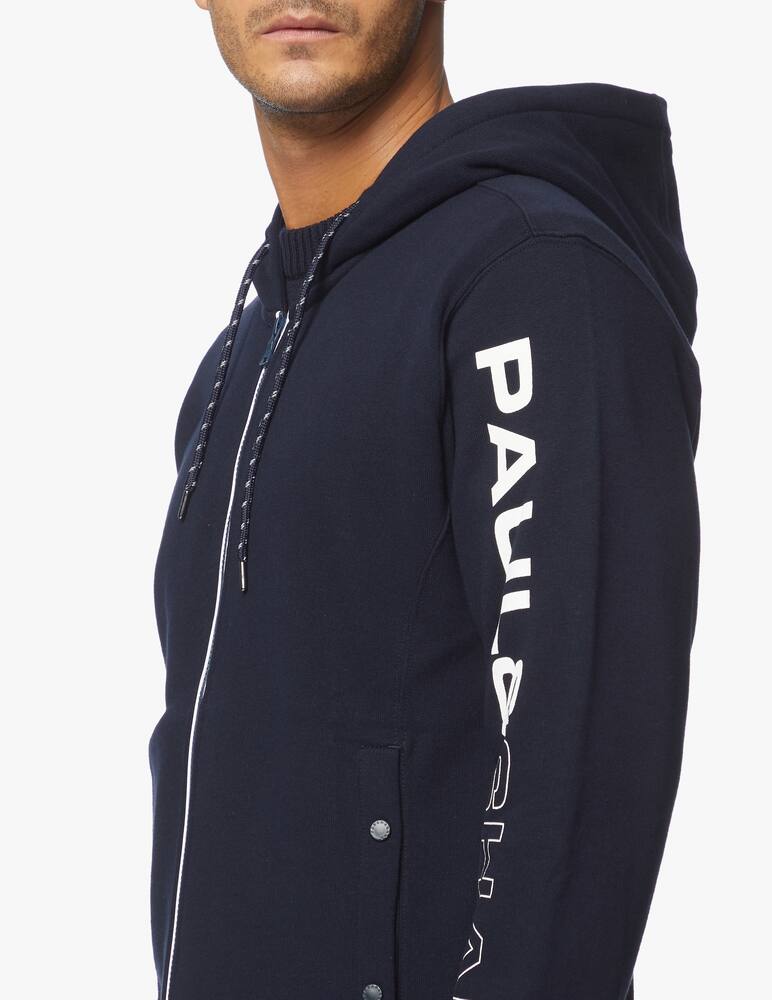 rinascente Paul & Shark Felpa con cappuccio e full zip con scritta laterale