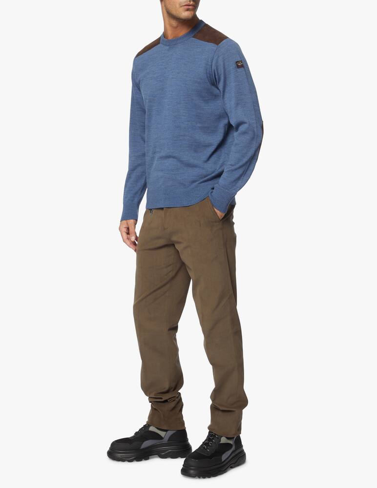 rinascente Paul & Shark Girocollo in lana con dettagli in suede