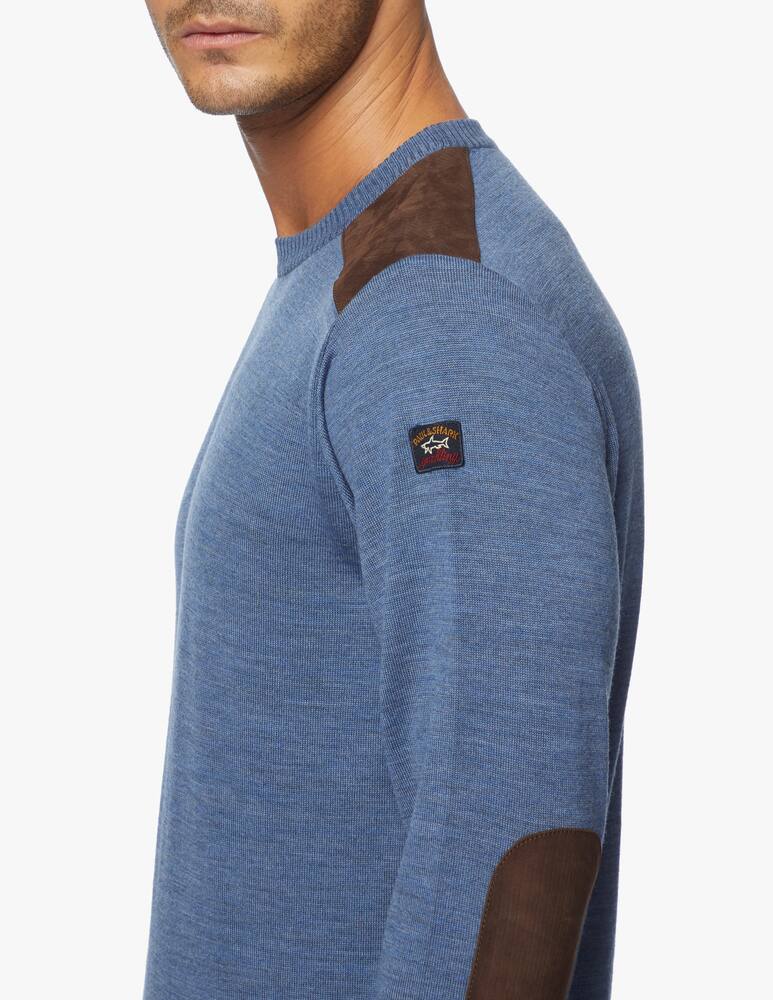 rinascente Paul & Shark Girocollo in lana con dettagli in suede