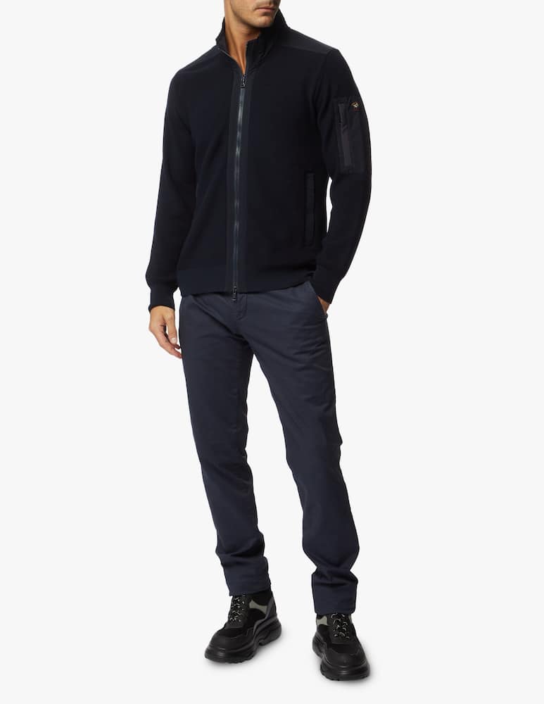 rinascente Paul & Shark 4.0 water resistant wool sweater with nylon detail