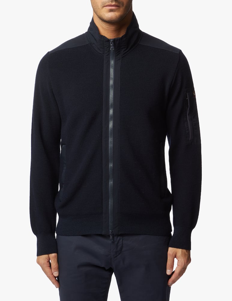 rinascente Paul & Shark 4.0 water resistant wool sweater with nylon detail