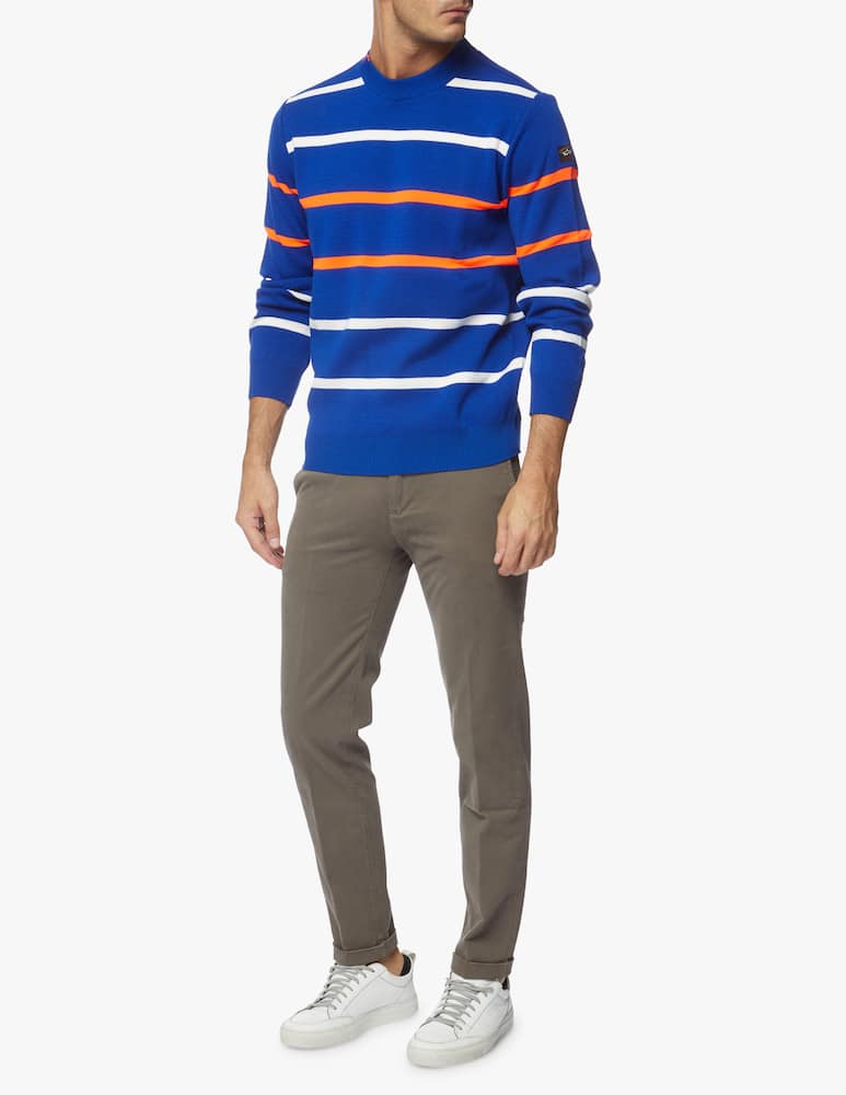 rinascente Paul & Shark Girocollo in lana con dettaglio riga fluo