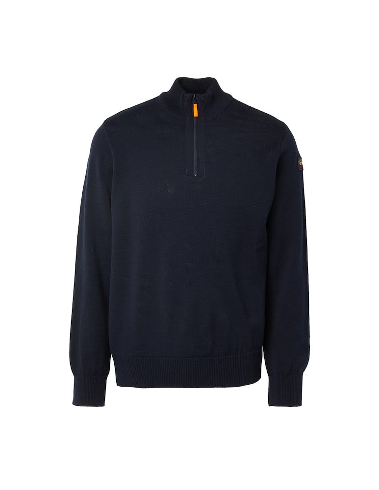 Paul & Shark 4.0 water resistant wool sweater with fluo zip detail - picture 1