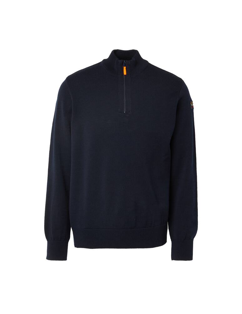 rinascente Paul & Shark Maglia in lana 4.0 water resistant con zip fluo 