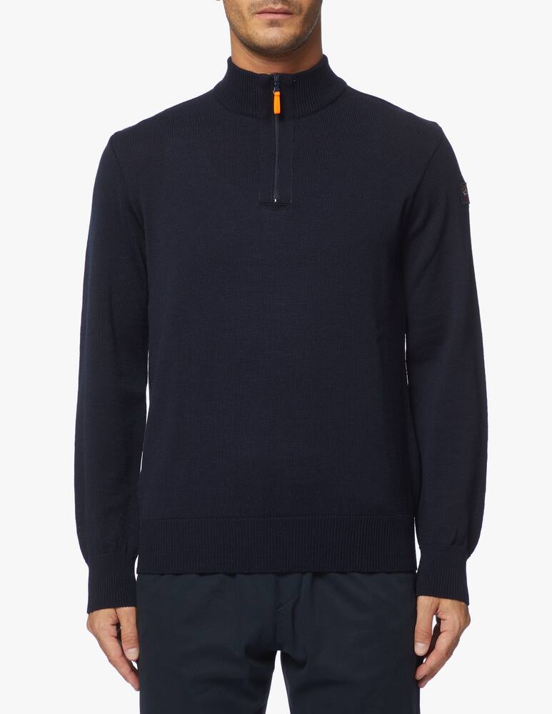 rinascente Paul & Shark Maglia in lana 4.0 water resistant con zip fluo 