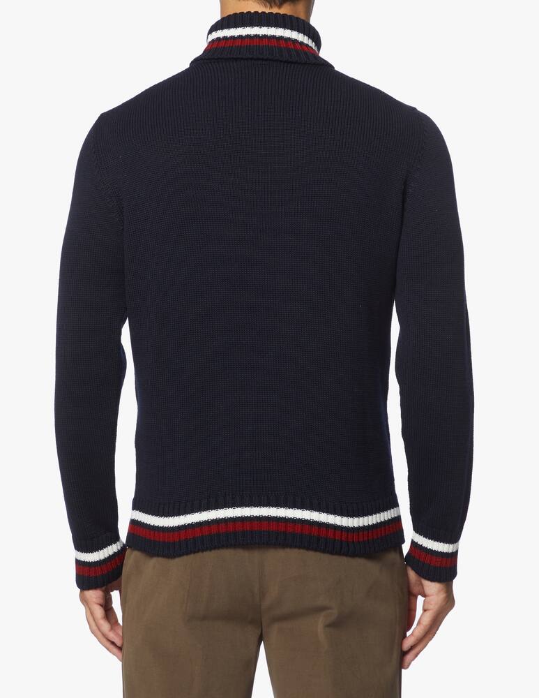 rinascente Paul & Shark Wool turtleneck with bicolor stripes details 