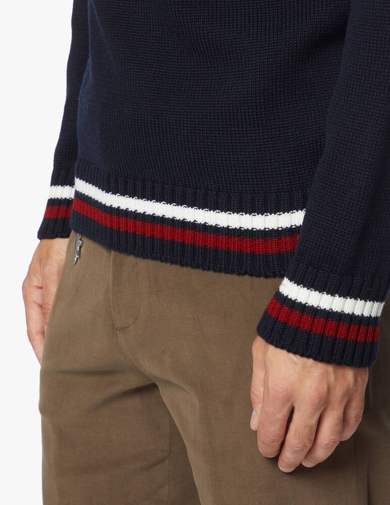 rinascente Paul & Shark Wool turtleneck with bicolor stripes details 