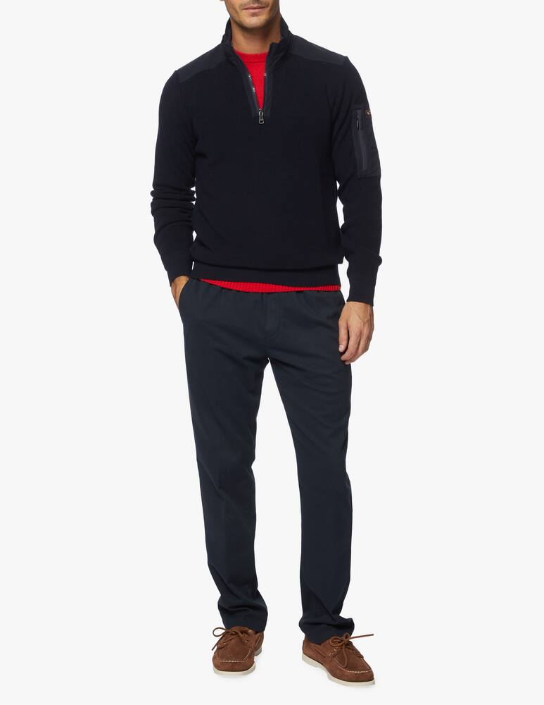 rinascente Paul & Shark Maglia in lana 4.0 water resistant con dettaglio in nylon