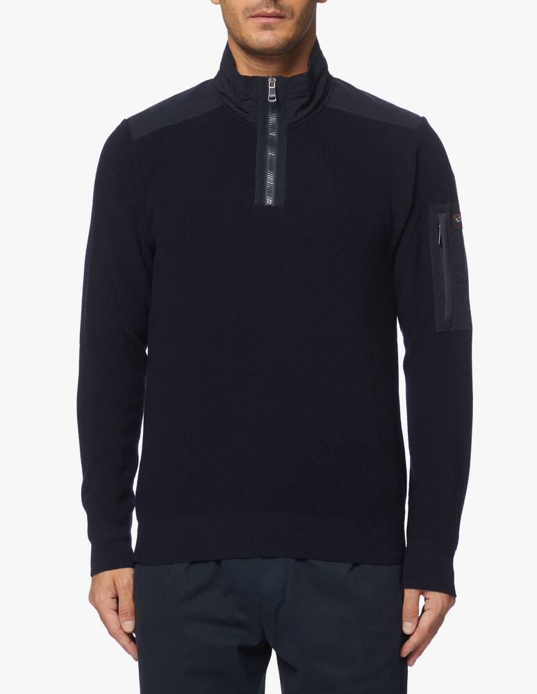 rinascente Paul & Shark Maglia in lana 4.0 water resistant con dettaglio in nylon