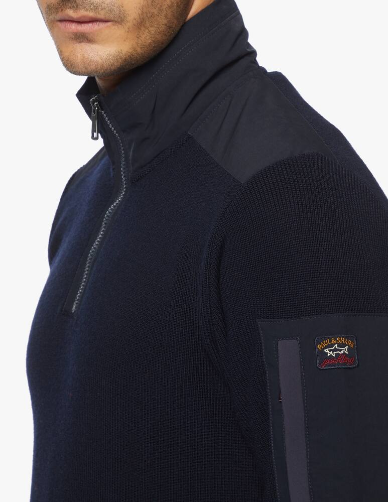 rinascente Paul & Shark Maglia in lana 4.0 water resistant con dettaglio in nylon