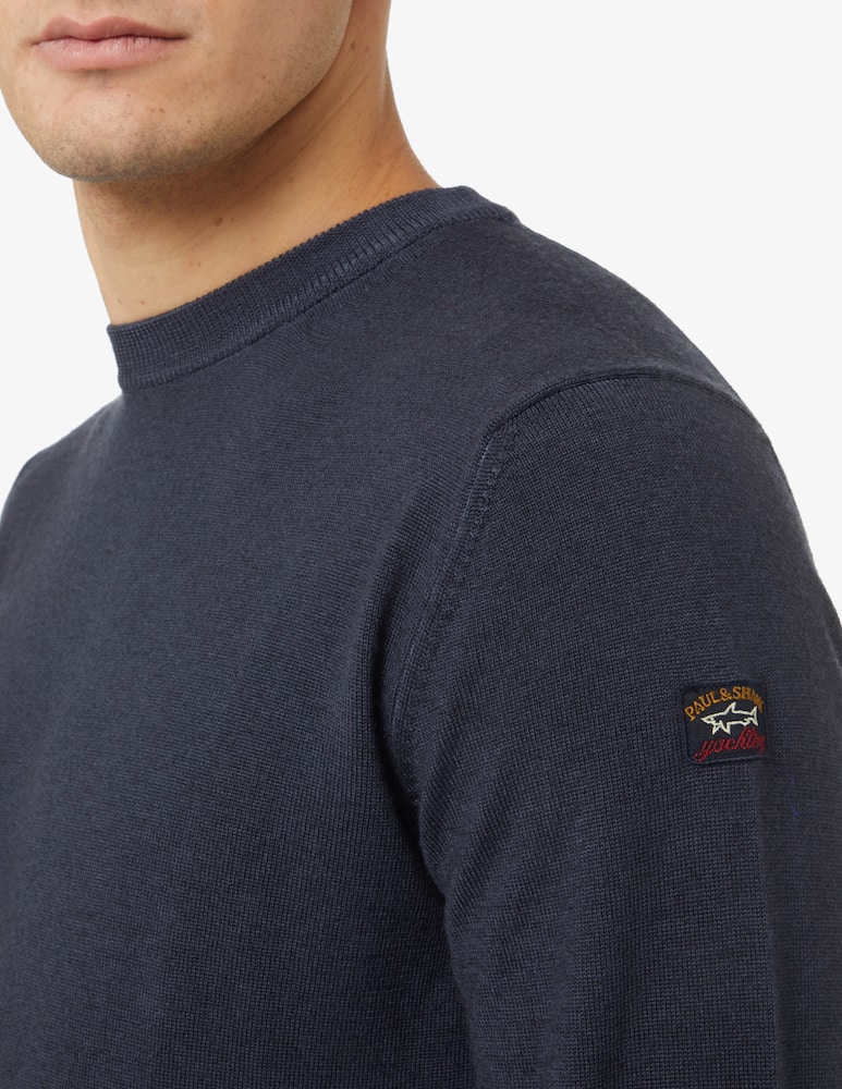 rinascente Paul & Shark Girocollo in lana effetto disordinato - Blu