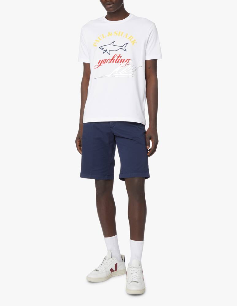 rinascente Paul & Shark Logo shark + lettering roundneck t-shirt - white