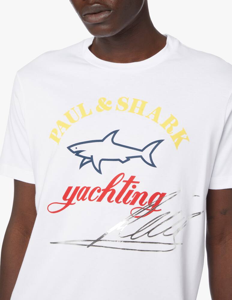rinascente Paul & Shark Logo shark + lettering roundneck t-shirt - white