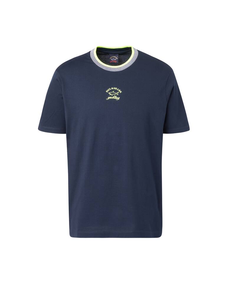 rinascente Paul & Shark Maglietta girocollo loghino scritta shark fluo - multicolor