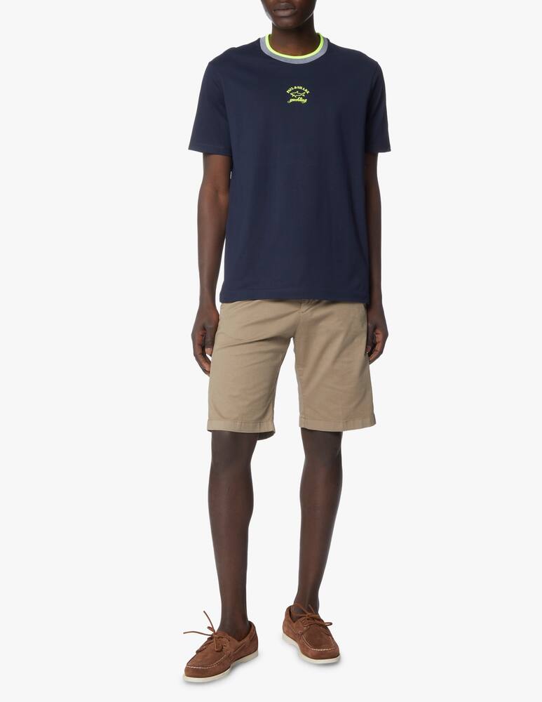 rinascente Paul & Shark Maglietta girocollo loghino scritta shark fluo - multicolor