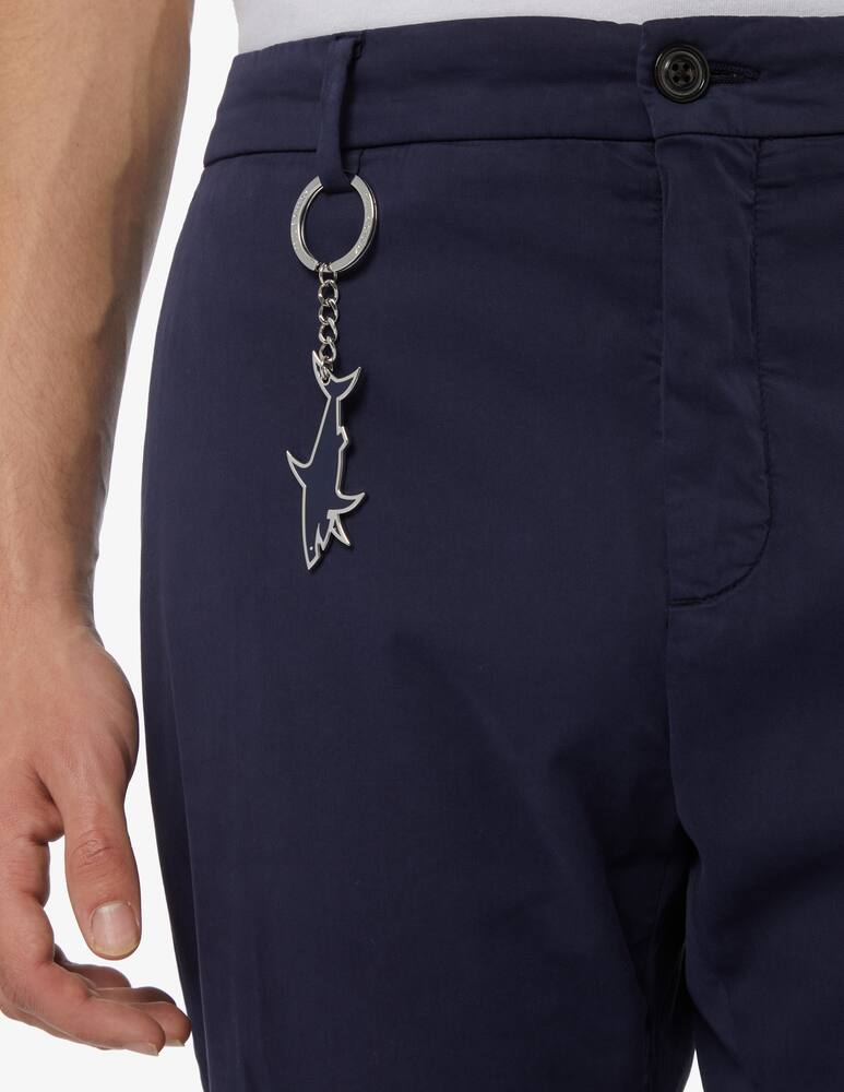 rinascente Paul & Shark Cotton silk chino pant - blue