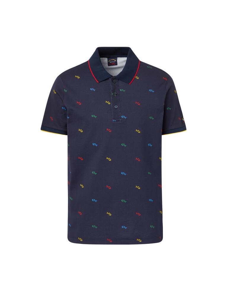 rinascente Paul & Shark Polo mc shark print ao - multicolor