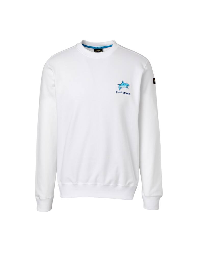 rinascente Paul & Shark Felpa girocollo shark ricamato - bianco