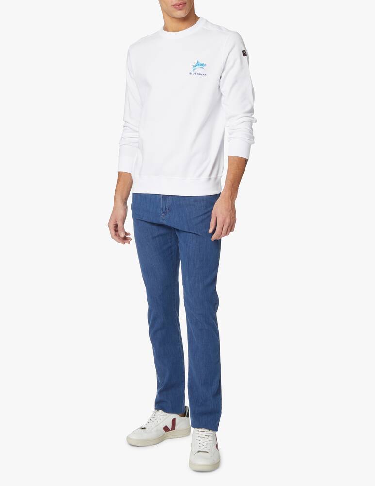 rinascente Paul & Shark Felpa girocollo shark ricamato - bianco