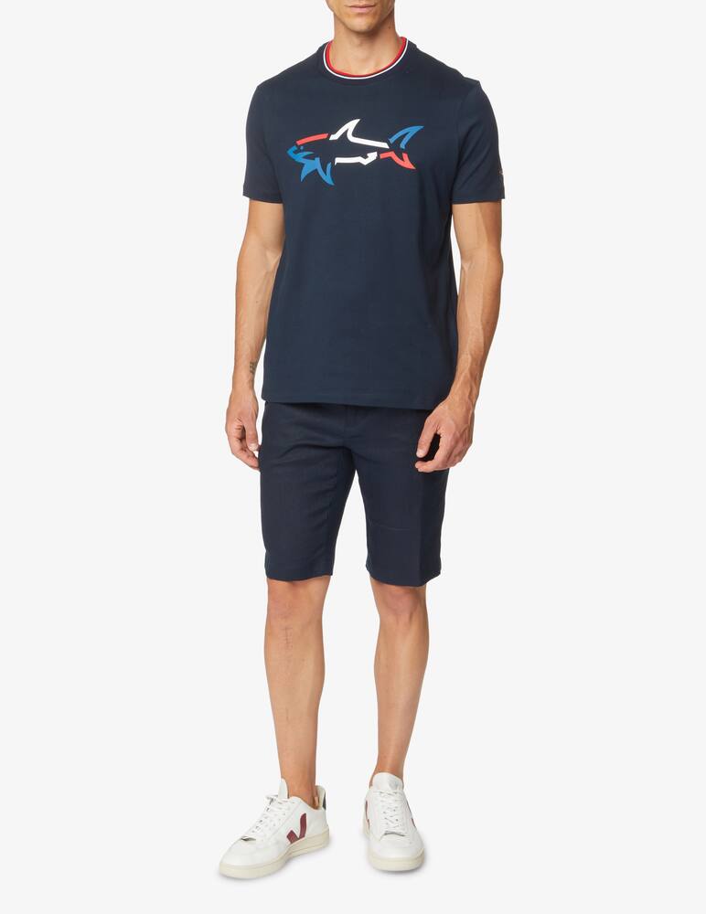 rinascente Paul & Shark Bigo logo shark tricolor roundneck t-shirt - multi