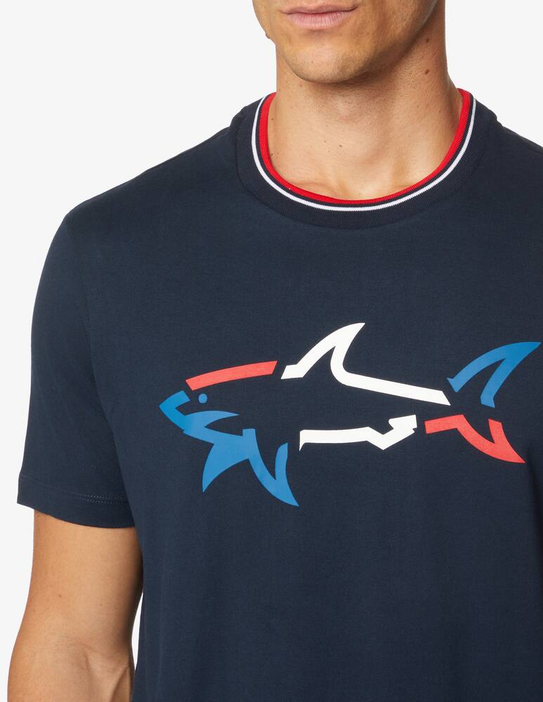 rinascente Paul & Shark Bigo logo shark tricolor roundneck t-shirt - multi