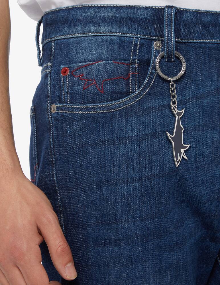rinascente Paul & Shark Red rivet jeans - blue