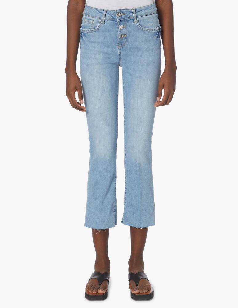 rinascente Liu Jo Vista mid rise fly tromb jeans - light blue