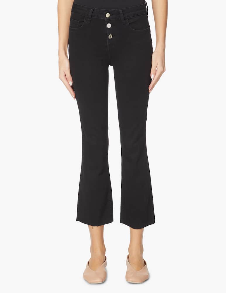 rinascente Liu Jo Vista mid rise fly tromb jeans - black