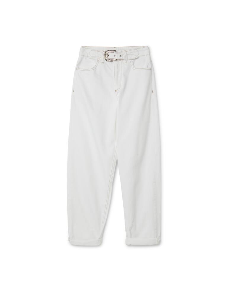 rinascente Liu Jo Jeans a gamba larga e vita alta con cintura - bianco