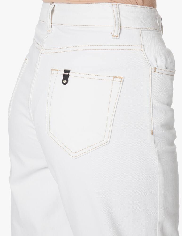 rinascente Liu Jo Jeans a gamba larga e vita alta con cintura - bianco