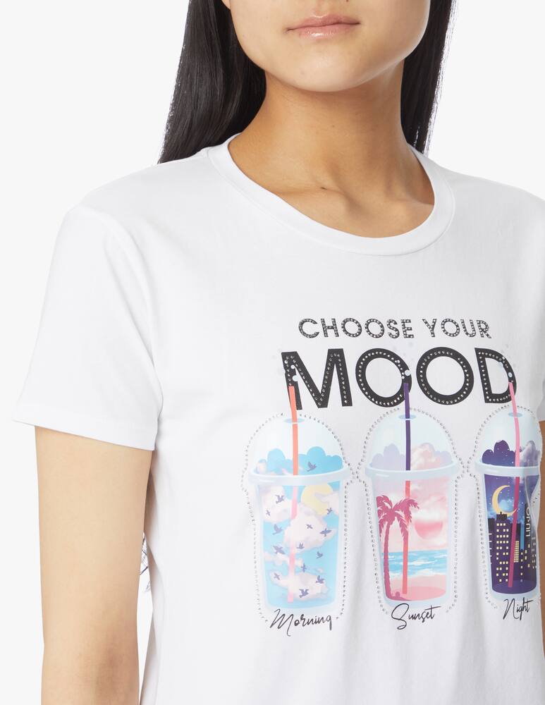 Liu Jo T-shirt in cotone stampa food strass - bianco - immagine 4 Liu Jo T-shirt in cotone stampa food strass - bianco - immagine 4