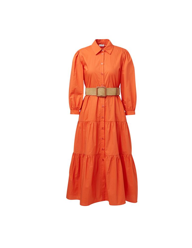rinascente Liu Jo Vestito midi a manica lunga chemisier - arancione