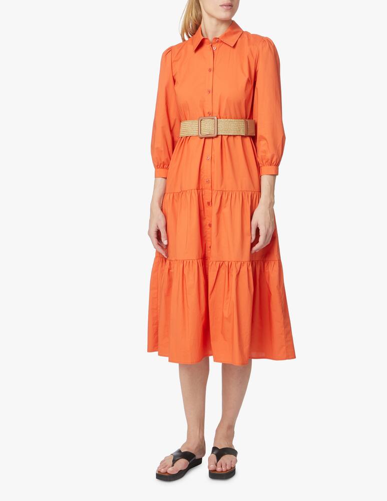 Liu Jo Long sleeved midi dress chemisier - orange - picture 1