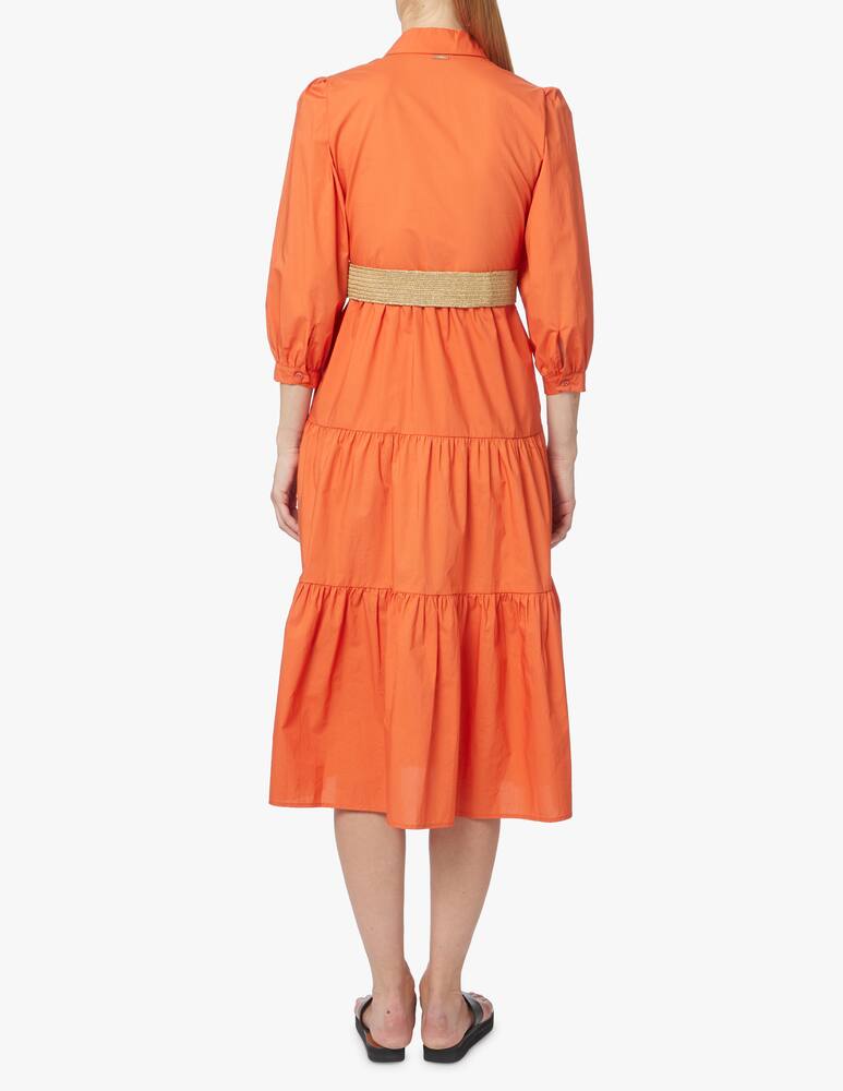 rinascente Liu Jo Vestito midi a manica lunga chemisier - arancione