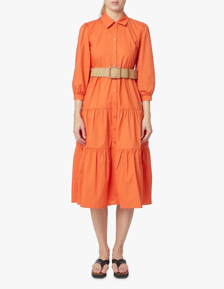 rinascente Liu Jo Vestito midi a manica lunga chemisier - arancione