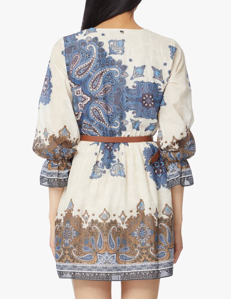 rinascente Liu Jo Vestito corto a manica lunga con stampa paisley - multicolor