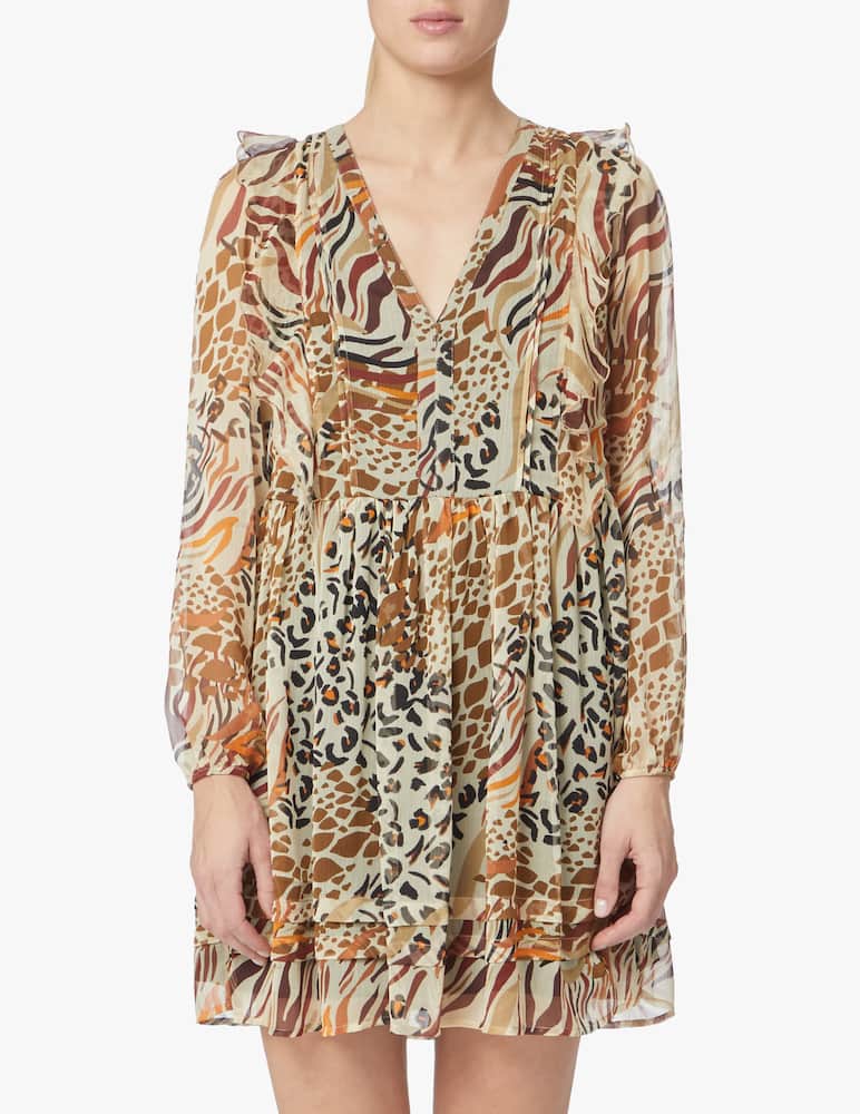 rinascente Liu Jo Vestito corto a manica lunga - marrone