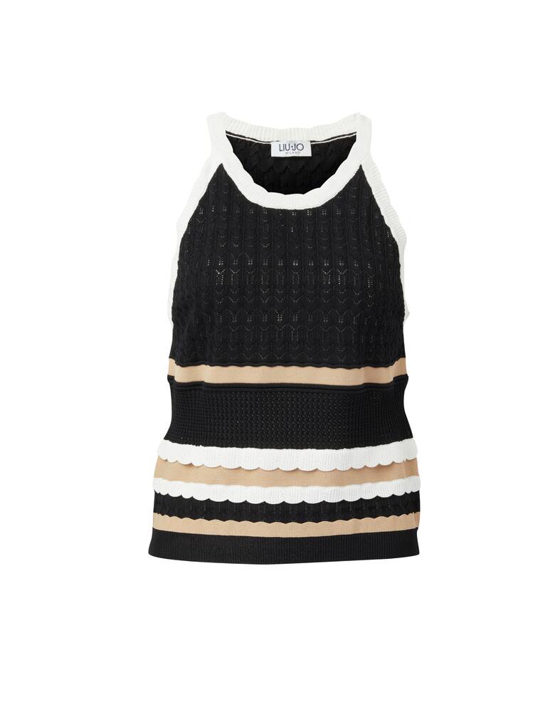 rinascente Liu Jo Top senza maniche in misto viscosa - nero