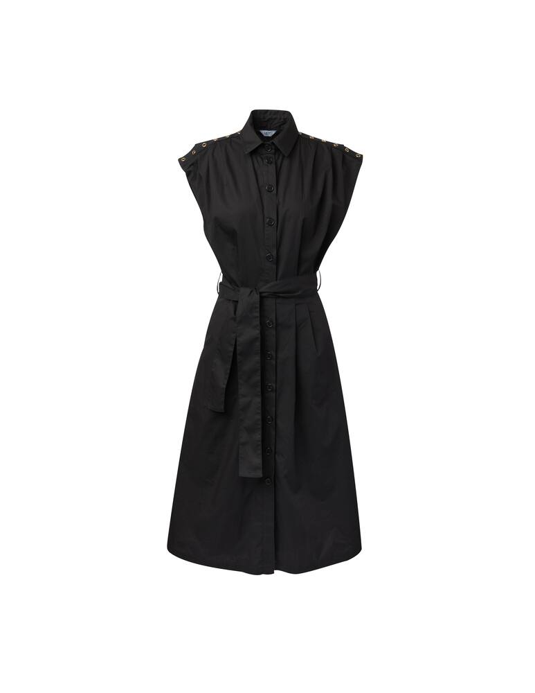 rinascente Liu Jo Cotton sleeveless midi dress - black