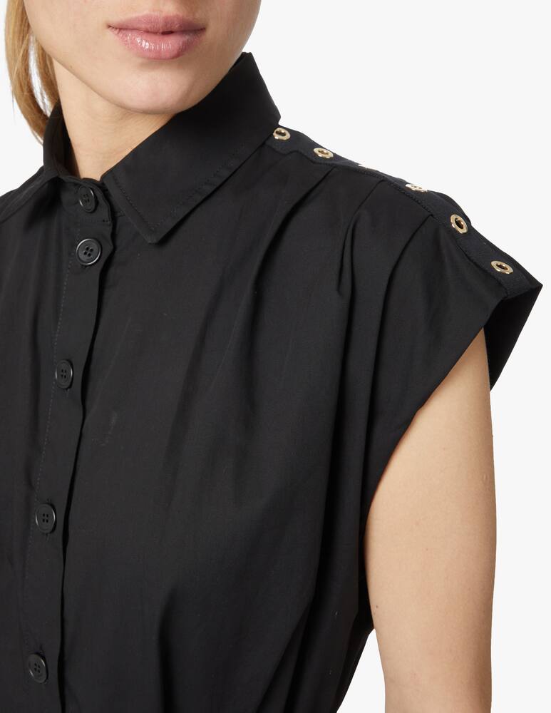 rinascente Liu Jo Cotton sleeveless midi dress - black