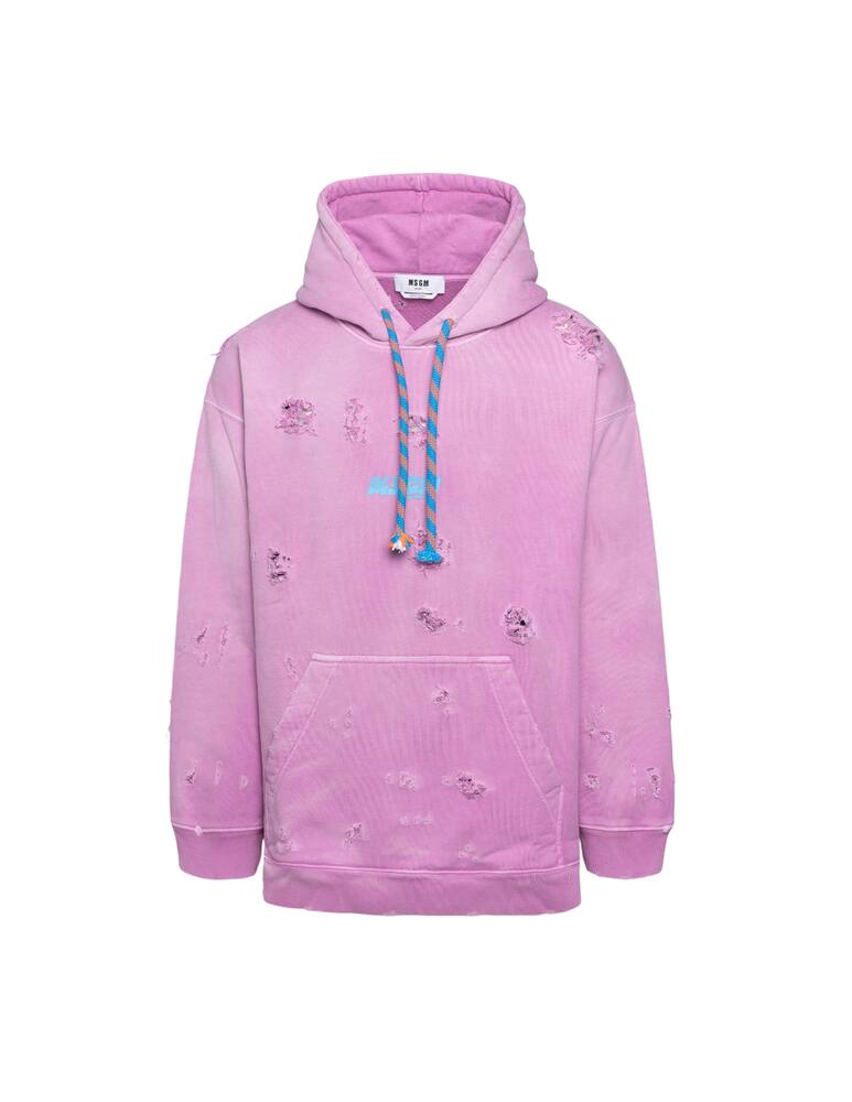 rinascente MSGM Felpa con cappuccio dystressed