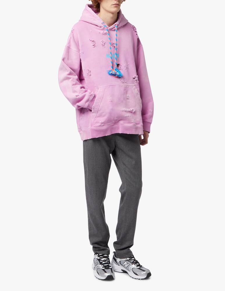 rinascente MSGM Felpa con cappuccio dystressed
