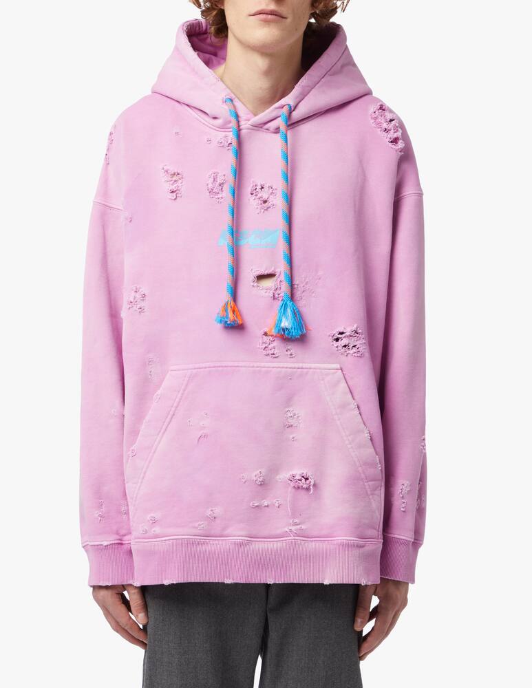 rinascente MSGM Felpa con cappuccio dystressed