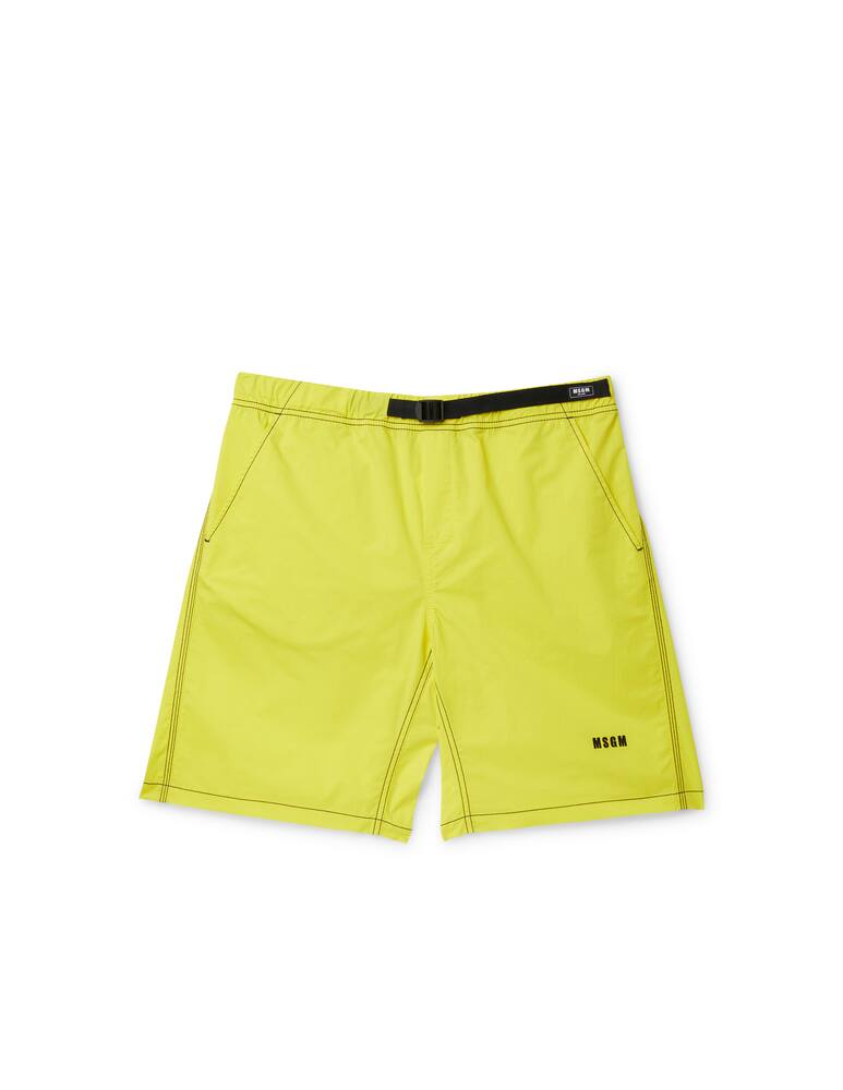 rinascente MSGM Belt shorts logo - yellow