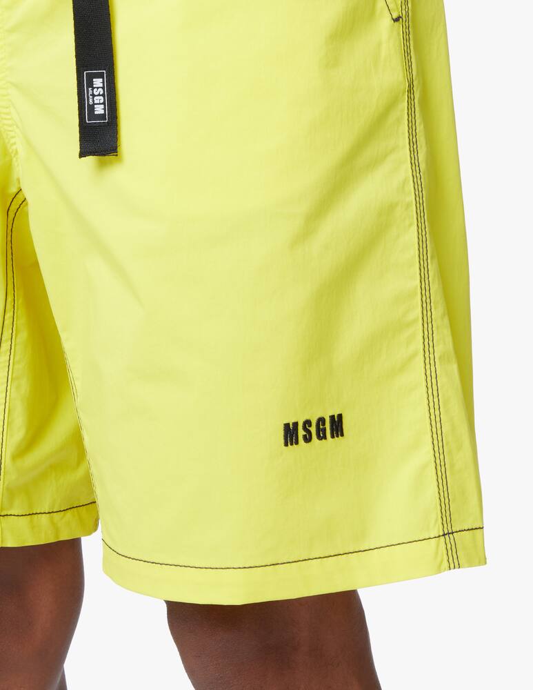 rinascente MSGM Belt shorts logo - yellow