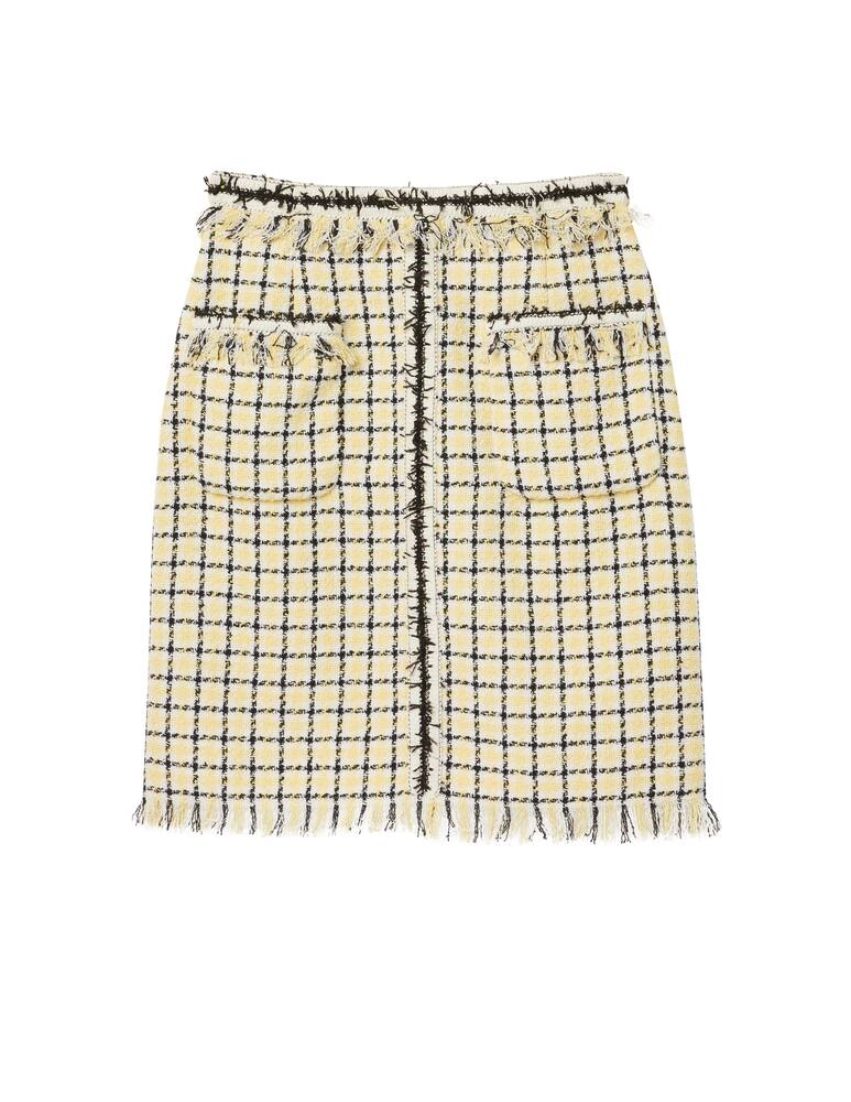 rinascente MSGM Tweed midi skirt - yellow